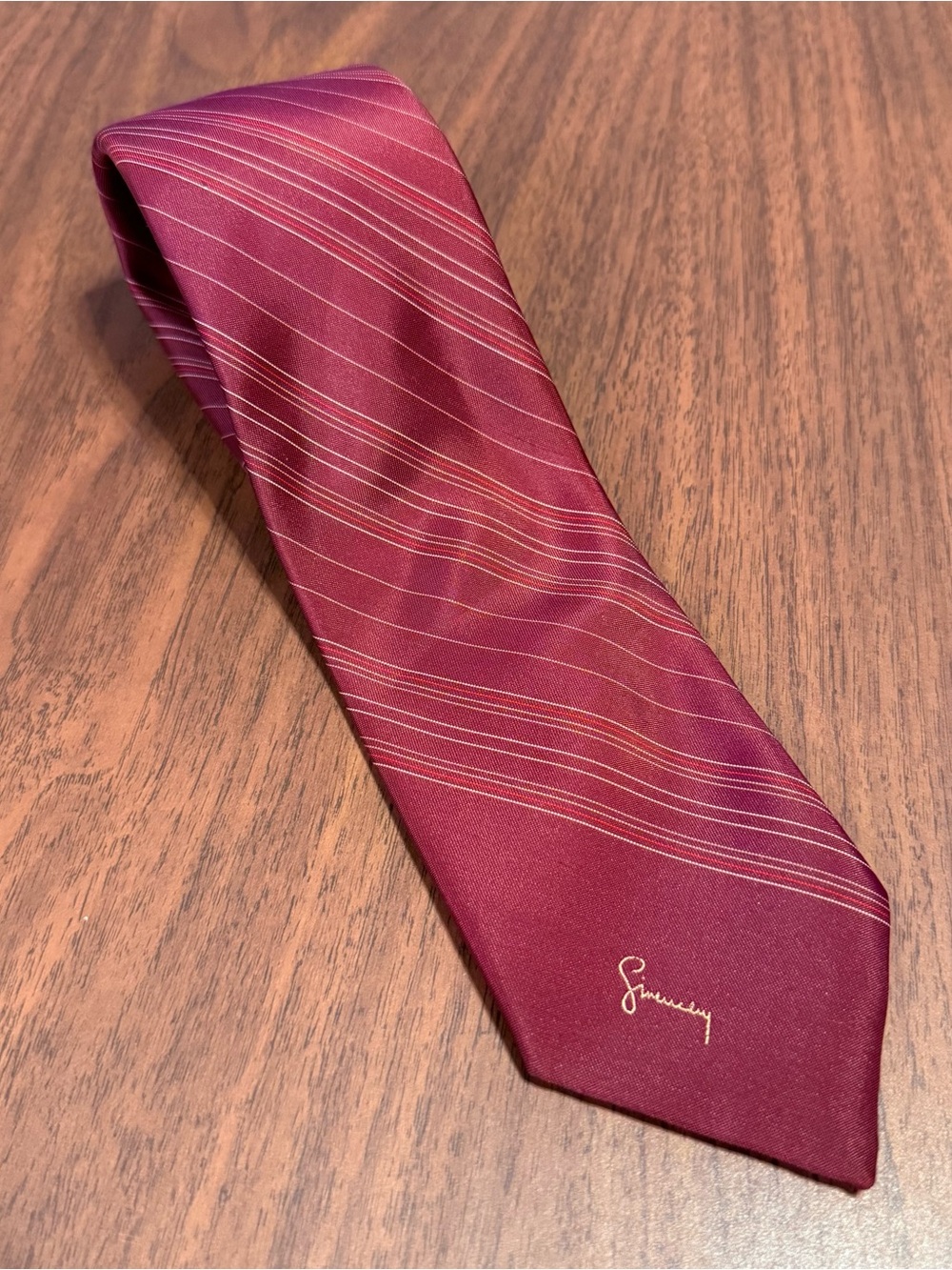 Givenchy Maroon Striped Tie